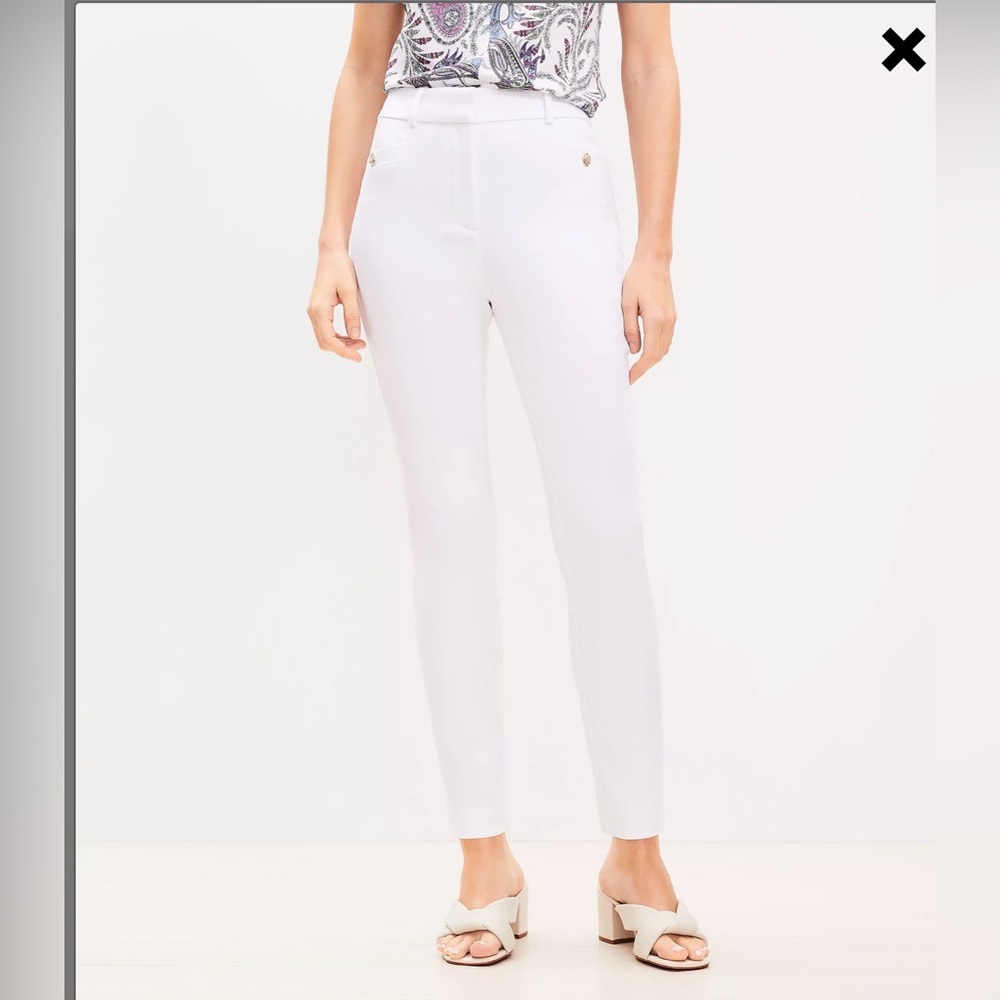 LOFT White Cropped Ankle Pants